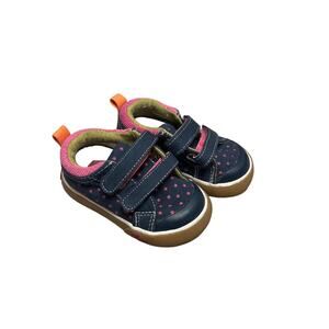 Girls See Kain Run Velcro Navy Sneakers Size 3